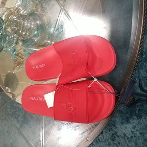 Red nautica slippers